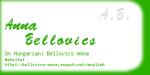 anna bellovics business card